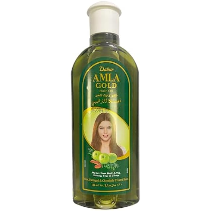 Dabur Amla gold hair oil | with amla, almond & henna | for dry, damaged & chemically treated hair - 180 ml - Image 1
